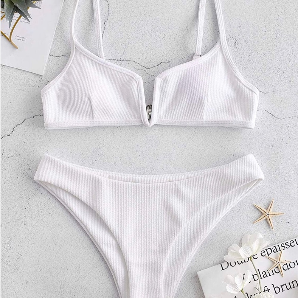 ZAFUL Bikini Ribbed V Wired Cami Swimwear